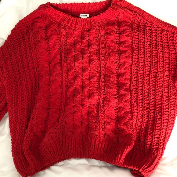 Red Chenille Sweater - Picture 2 of 6